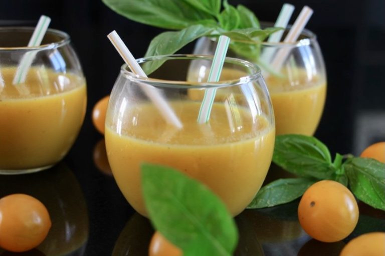 Yellow and Orange Bell Pepper Gazpacho Recipe